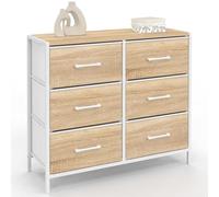 IDMarket - Commode 6 tiroirs en Tissu Utah 80 cm Design Industriel