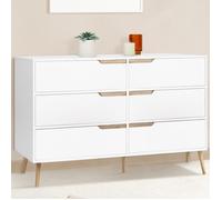 IDMARKET Commode 6 tiroirs HELSINKI 115 cm scandinave blanc