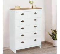 IDMarket - Commode 6 tiroirs ISIS 80 cm Blanc et Plateau Bois