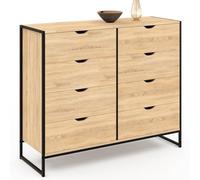 IDMarket - Commode 8 tiroirs Detroit 115 cm Design Industriel