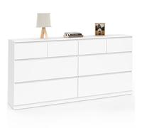 IDMarket - Commode 8 tiroirs TOMI 160 cm Bois Blanc