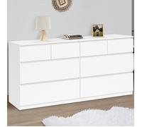 IDMarket Commode TOMI 8 tiroirs 160 cm bois blanc