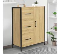 IDMARKET Commode de rangement salle de bain DETROIT 3 tiroirs 1 placard design industriel