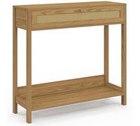 IDMarket Console HANAE 1 tiroir Effet naturel cannage