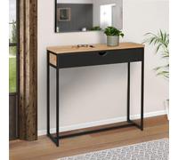 IDMarket Console Boston 1 tiroir Design industriel Noir