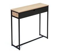 IDMarket - Console 1 tiroir Noir Boston Design Industriel