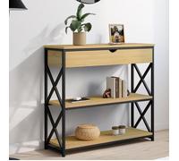 IDMarket Console Wayne – 1 tiroir, 2 étagères, design industriel