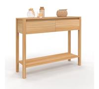 IDMarket - Console 2 tiroirs Toscane 1 étagère Effet Teck