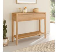 IDMarket - Console 2 tiroirs Toscane 1 étagère Effet Teck