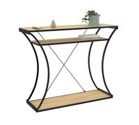 IDMarket – Console Detroit pieds courbés – Double étagères, design industriel