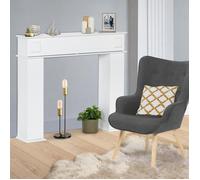 IDMARKET Console manteau de cheminée décorative avec rangements