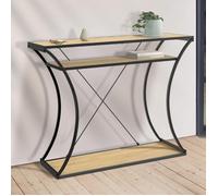 IDMARKET Console pieds courbés DETROIT avec double étagères design industriel