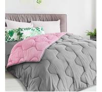 Couette 220x240 CM ABBY bicolore rose et gris 300 gr