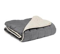 IDMarket - Couverture lestée 150x200 CM Celeste Bicolore Gris et crème 7 kg