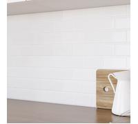 IDMARKET Crédence adhésive murale effet carrelage métro blanc 10 pcs 30x30 cm