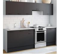 IDMarket - Cuisine complète 240 cm Subtil avec Plan de Travail 7 éléments Blanc et Gris