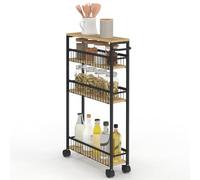 IDMarket - Desserte de cuisine gain de place DETROIT 4 niveaux sur roulettes design industriel