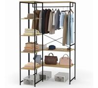 IDMarket - Dressing d'angle modulable double penderie L. 90/123 cm DETROIT design industriel