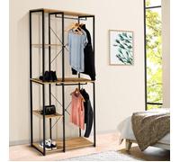 IDMARKET Dressing double penderie étagères L. 90 cm DETROIT design industriel