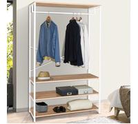 IDMARKET Dressing large L. 100 cm DETROIT design industriel bois et métal blanc