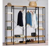 IDMarket - Dressing modulable double penderie étagère L. 180 cm DETROIT design industriel