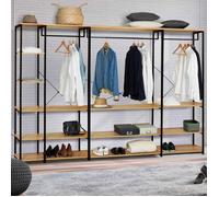 IDMARKET Dressing modulable XXL grande capacité L. 250 cm DETROIT design industriel