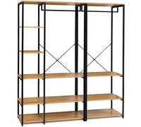 IDMarket Dressing Modulable XXL L. 150 cm Detroit Design Industriel Métal et Bois 2 Penderies