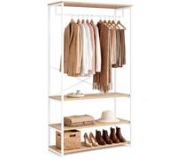 IDMarket - Dressing penderie DETROIT large L.100 cm bois et métal blanc