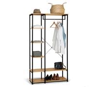 IDMarket - Dressing penderie étagères L. 90 cm Detroit Design Industriel