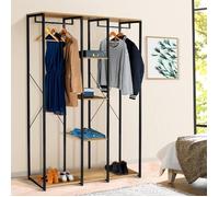IDMARKET Dressing penderie étagères triple L. 120 cm DETROIT design industriel