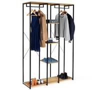 IDMarket - Dressing penderie étagères triple L. 120 cm DETROIT design industriel