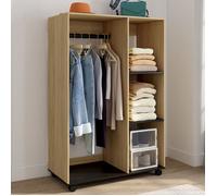 IDMARKET Dressing penderie RACHEL 80 x 40 x 120 cm à roulettes hêtre et noir