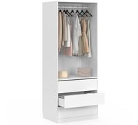 IDMarket - Dressing TAYLOR 80 x 55 x 200 cm 1 module avec penderie + 3 tiroirs blanc