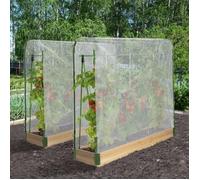 IDMARKET Duo serres à tomates modulables spéciales croissance kit complet bâche + support
