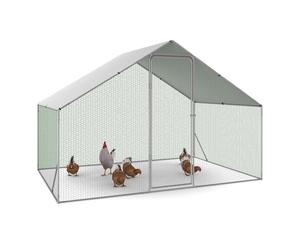 IDMarket - Enclos poulailler 6 m² Parc grillagé 3x2 M Acier galvanisé