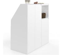 IDMarket - Ensemble armoires sous Pente 2 Portes + 1 Porte et 1 Niche TOMI Blanc