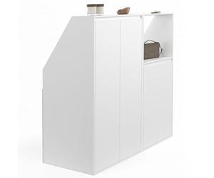 IDMarket - Ensemble armoires sous Pente 2 Portes + 1 Porte et 1 Niche TOMI Blanc