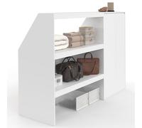 IDMarket - Ensemble étagère 2 Niveaux + Armoire 2 Portes sous Pente TOMI Blanc