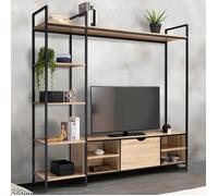 Ensemble Meuble Tv Detroit Avec Étagères Design Industriel