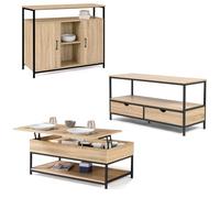 IDMarket - Ensemble Meubles de Salon Detroit Design Industriel