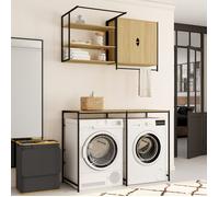 IDMarket - Ensemble pour Machine à Laver et sèche-Linge Detroit Design Industriel