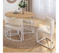 IDMarket - Ensemble Table et 4 chaises encastrables MILENE