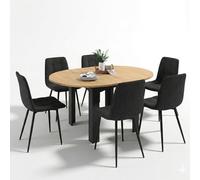 IDMarket - Ensemble Table à Manger Extensible Ronde Dona + 6 chaises Mila