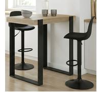 IDMarket - Ensemble Table de Bar Phoenix Bois et Noir et 2 tabourets Karl Noir Pied Noir
