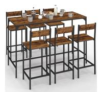 IDMarket - Ensemble Table Haute de Bar Dayton 150 cm Effet Vieilli