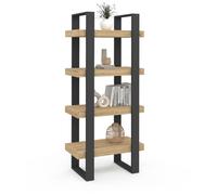 IDMarket Étagère Phoenix 4 niveaux – Bois et Noir