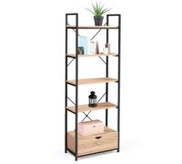 IDMarket Étagère DETROIT – 5 niveaux avec tiroir, design industriel, 170 cm – Multicolore G