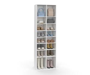IDMarket - Etagère à Chaussures 16 Compartiments Blanc