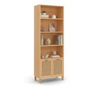 IDMarket - Etagère bibliothèque 4 Niveaux EDHEN cannage et Bois