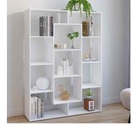 IDMarket - Etagère bibliothèque Colette avec 11 Compartiments Blanc H.143 cm